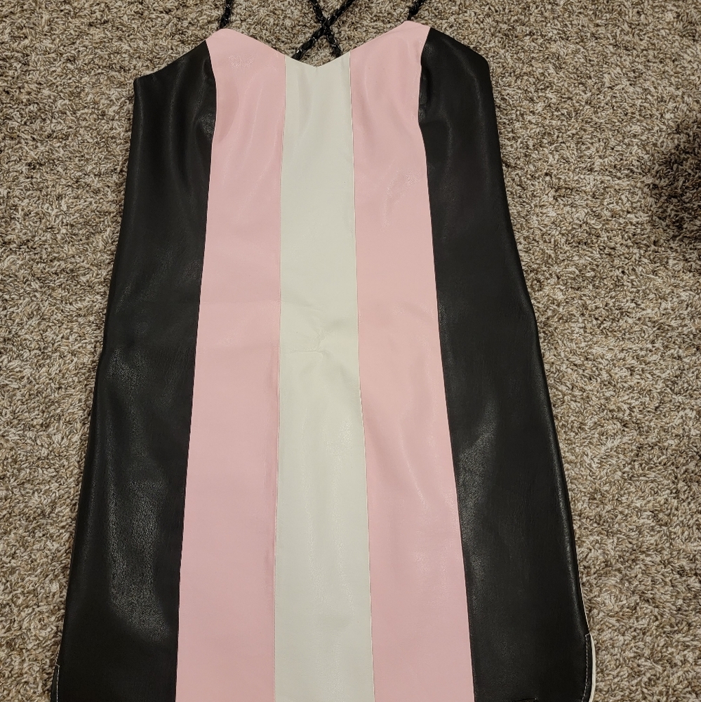 Mid dress, leather, worn one time